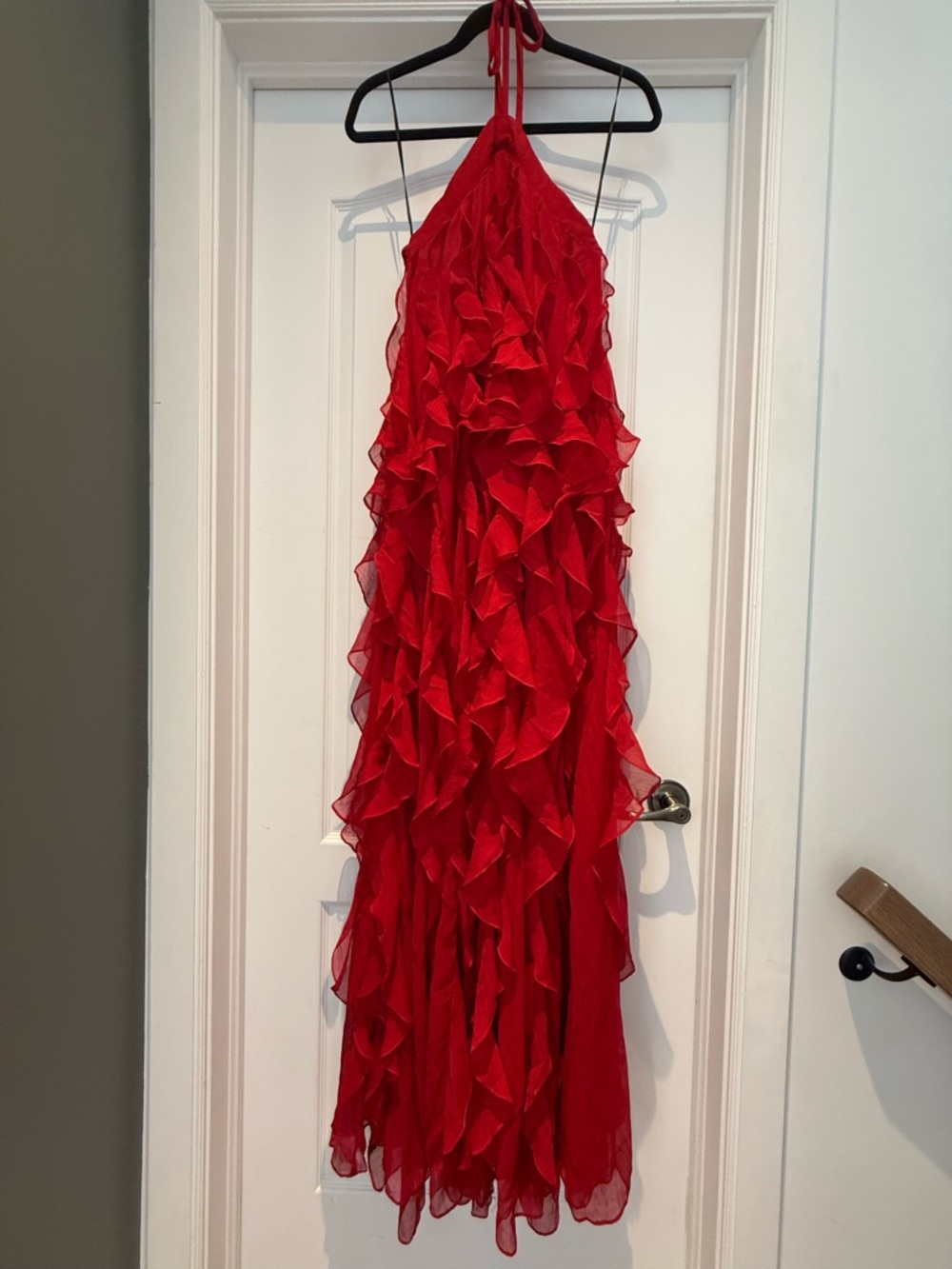 PatBO Red Ruffle Halter Maxi Dress - Picture 4 of 5